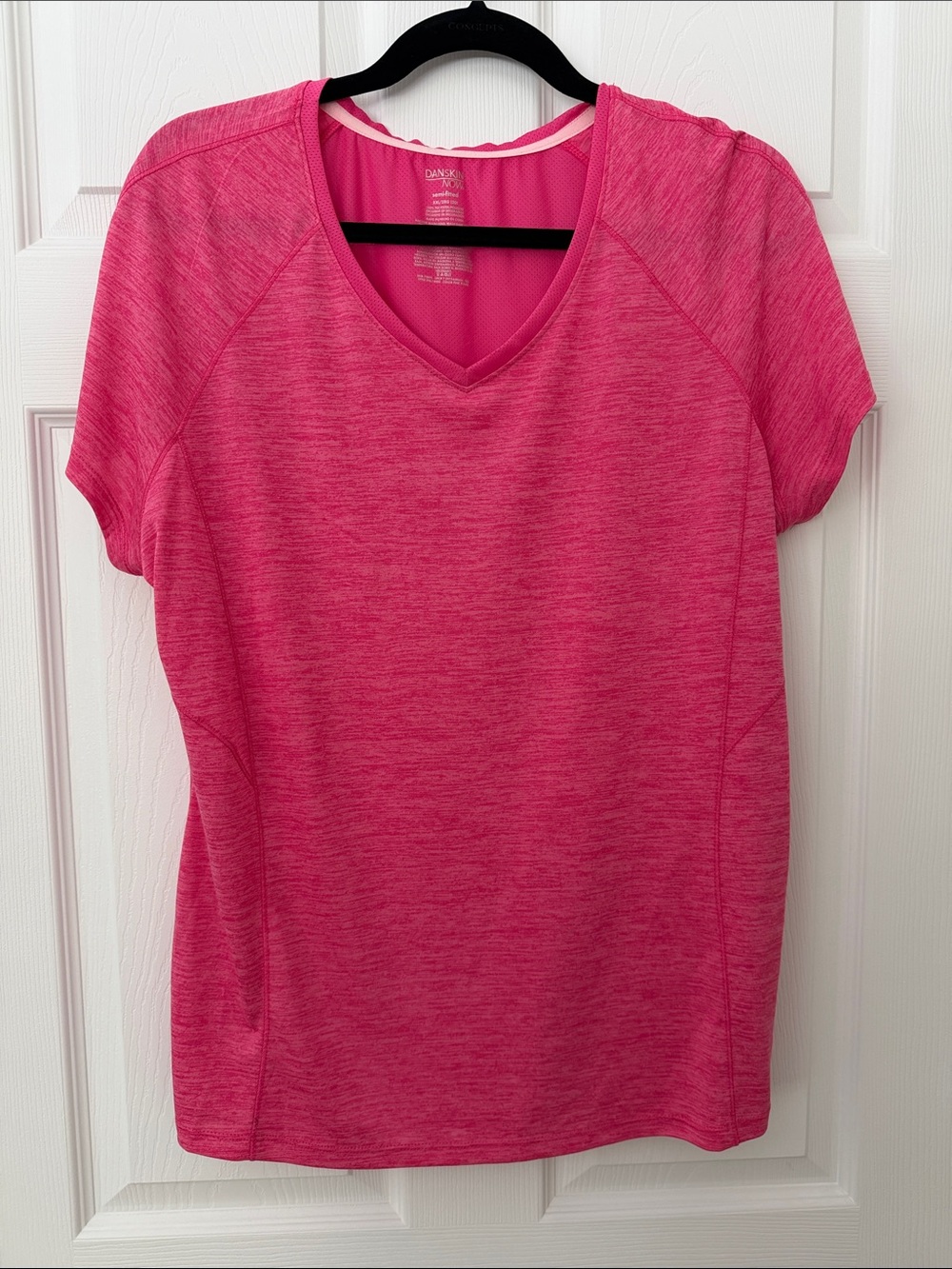 Danskin Pink Short-Sleeve V-Neck Active Tee